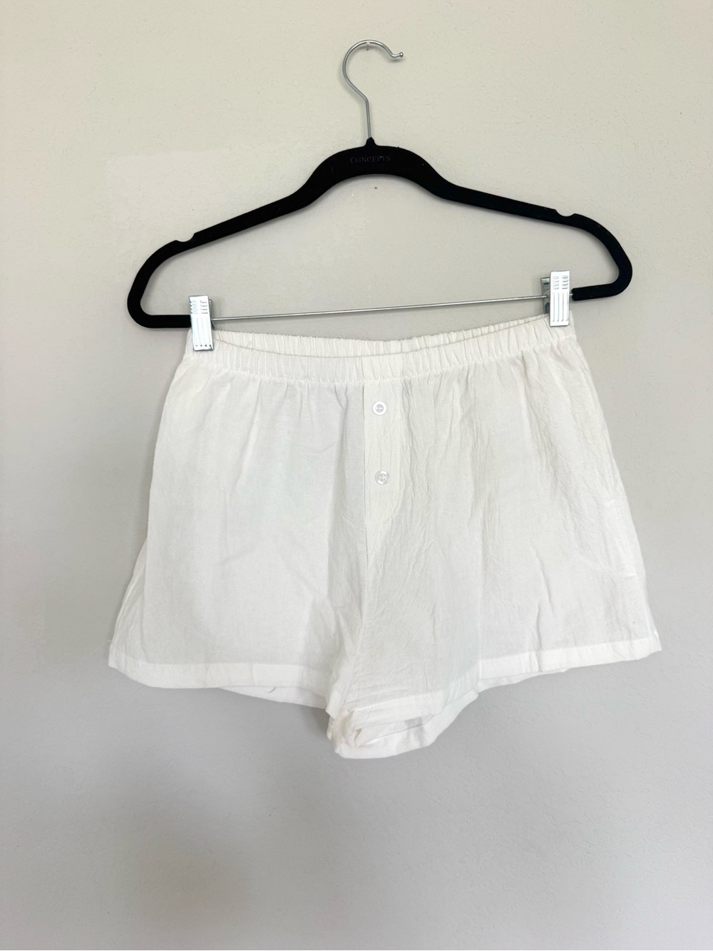 SHEIN White High Waist Boxer Linen Shorts